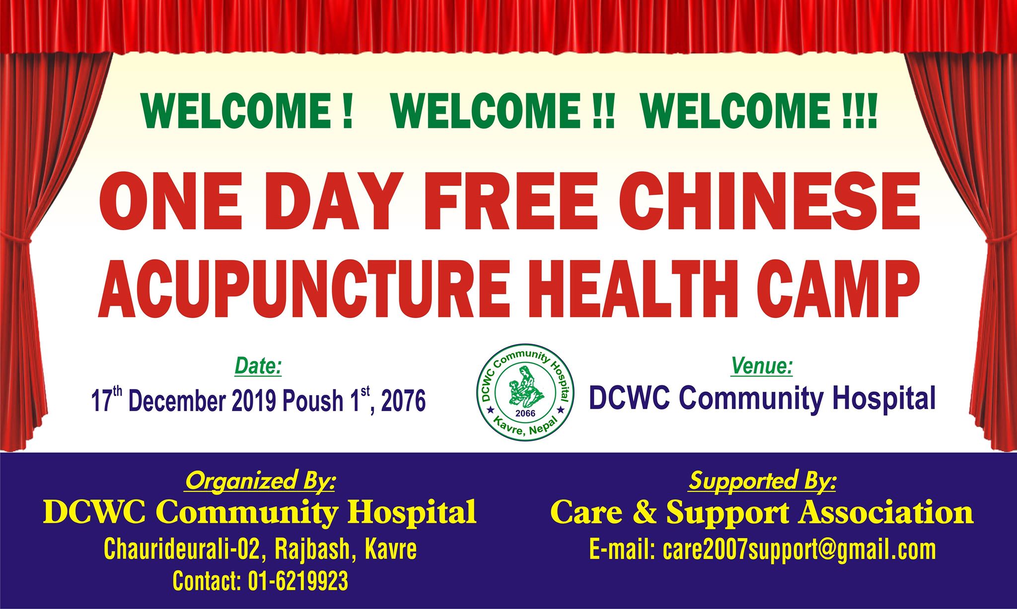 One day free Chinese Acupuncture Camp held @ Rajbash, Chaurideurali-2, Kavre